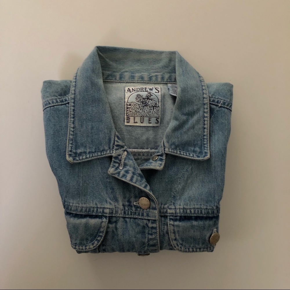 Sz L Andrews Blues Denim Vest